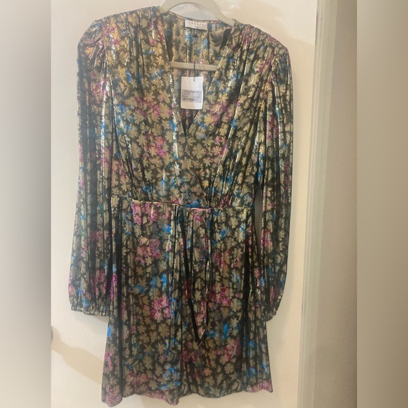 Sandro metallic mini dress glam rock indie sleaze - Picture 5 of 7